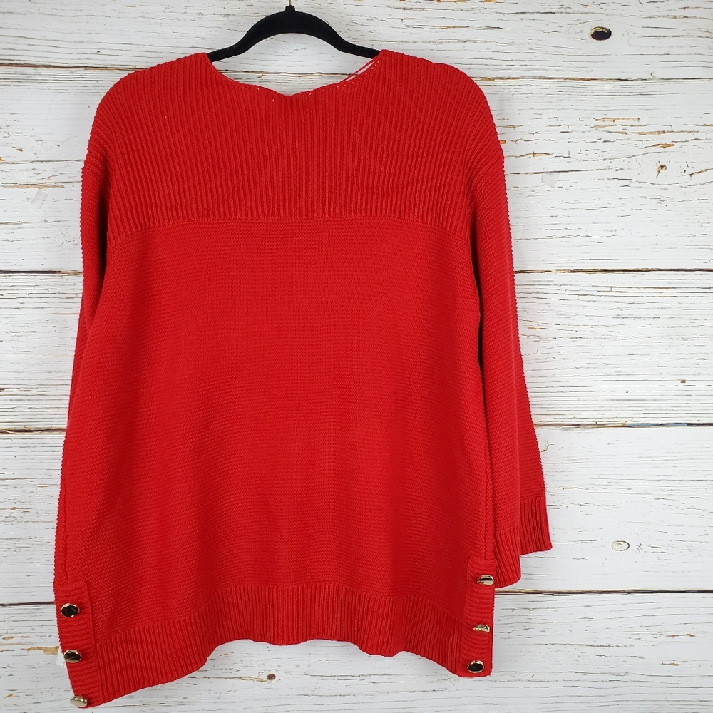 NWT Charter Club Red Side Button Sweater - Picture 6 of 6